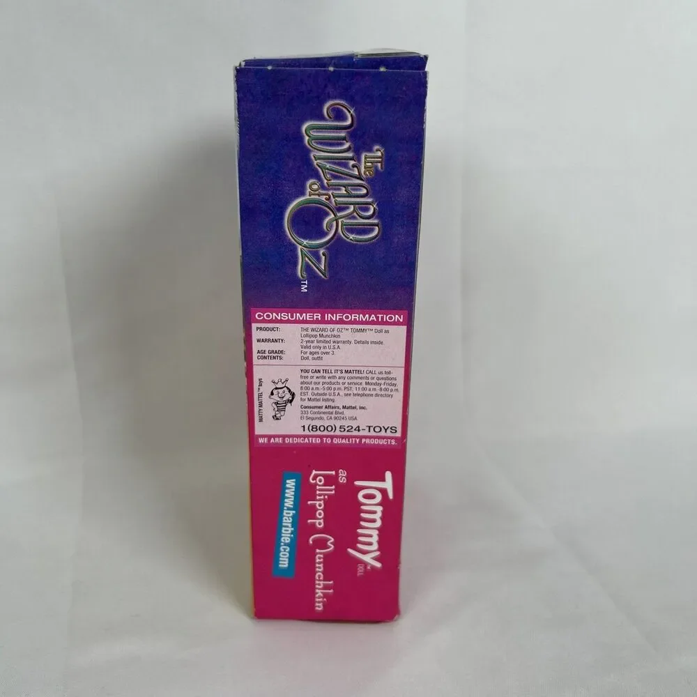 Vtg 1999 Barbie Wizard of Oz TOMMY Lollipop Munchkin Original Box 25819 4.5”